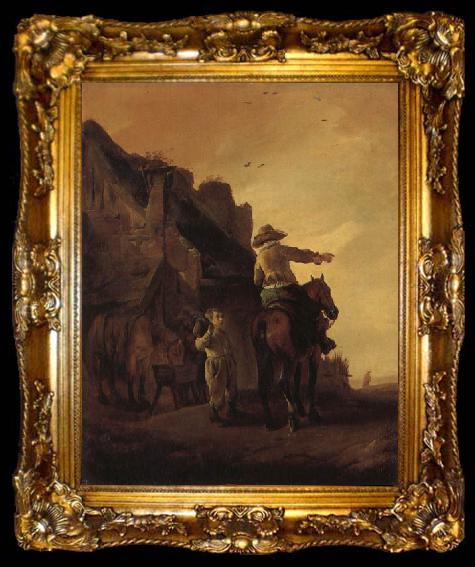 framed  Philips Wouwerman A Rider Conversing with a Peasant, ta009-2